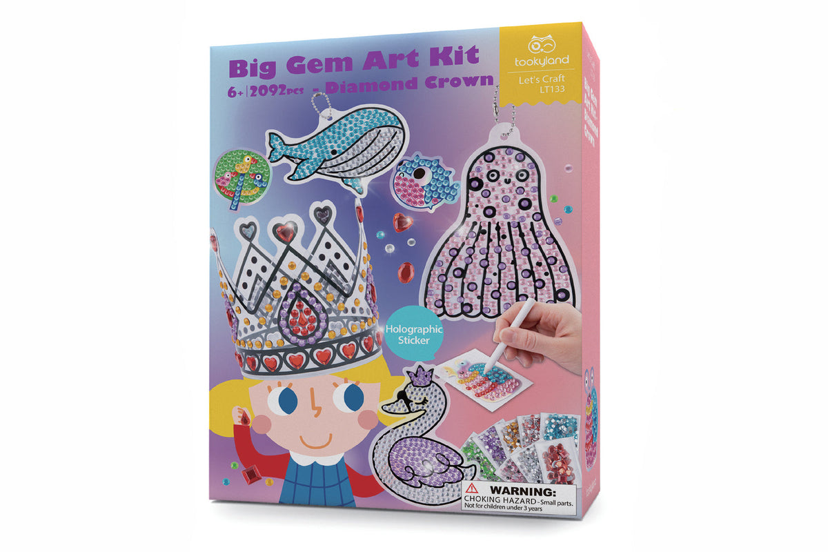 Tookyland Diamond Crown Big Gem Art/Craft Kit Kids Activity Fun Play 4+ (2092 Pieces)