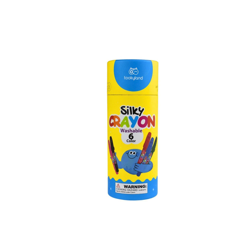 Tookyland Silky Crayon Washable 6-Colour Crayon Set Kids/Children Art 3y+
