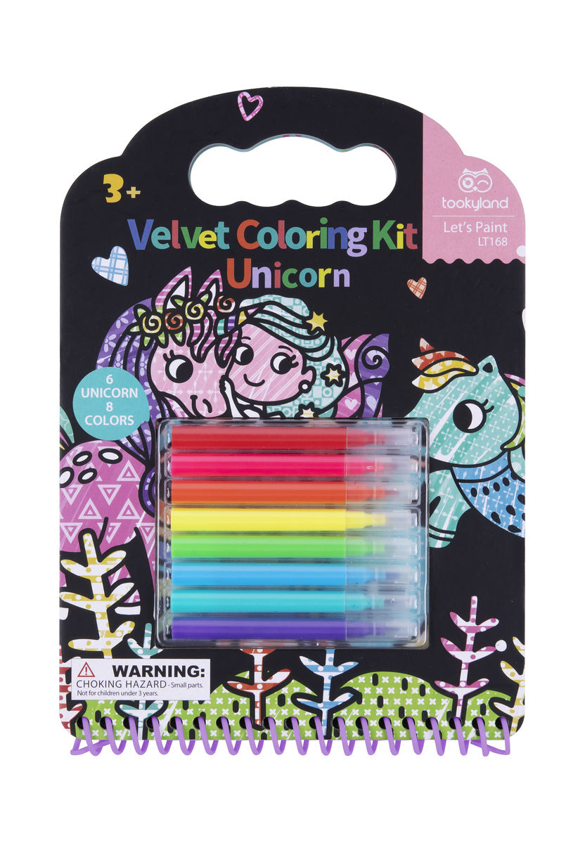 Tookyland Velvet Colouring Kit Unicorn Art Colouring/Drawing Marker Pen 3+ (14 Pieces)