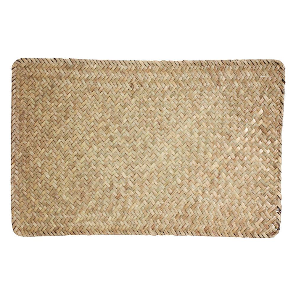 LVD Table Rectangle Serveware Dining Placemat Long Weave Natural Straw 45x30cm (4 Pack) — image 2