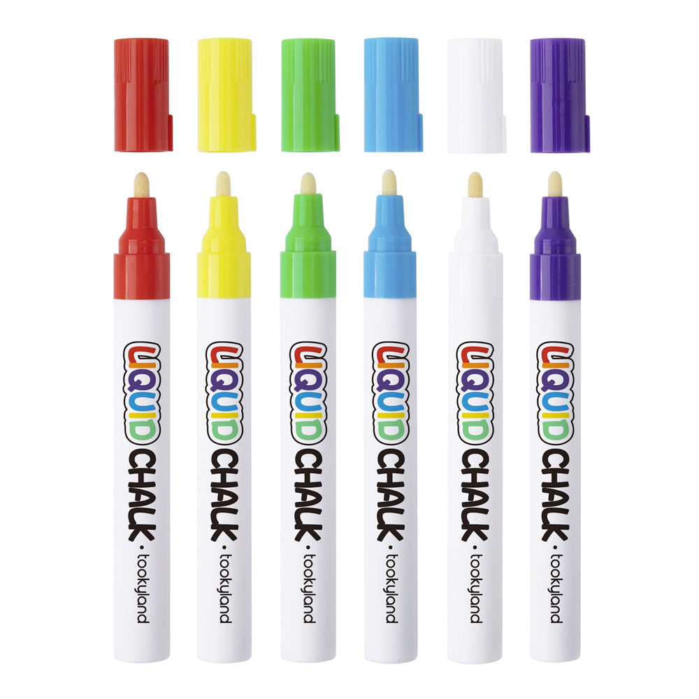 Tooky Toy Tookyland Liquid Chalk Colouring Craft DIY Kids Drawing Markers Art Pack 3+ (6 Pieces) — image 5