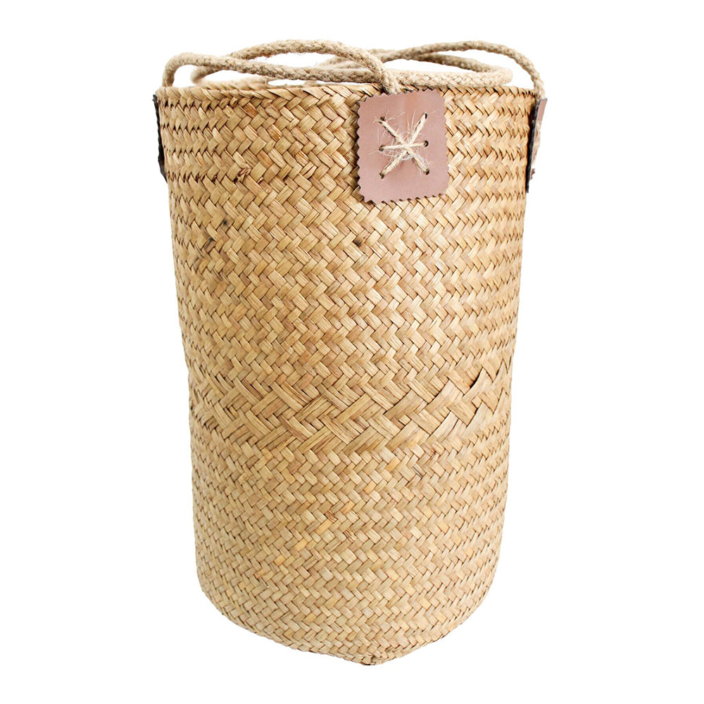 LVD Woven Straw 25cm Carry All Planter Basket Storage w/ Handle Home Decor Natural