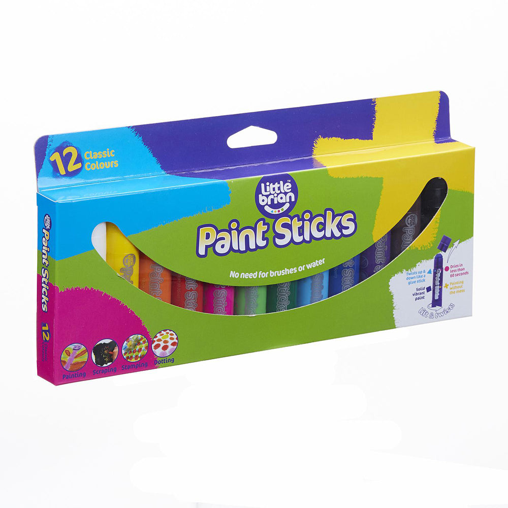 Little Brian Paint Sticks Classic Colours Creative Kids/Childrens Toy 3+ (12 Pieces)