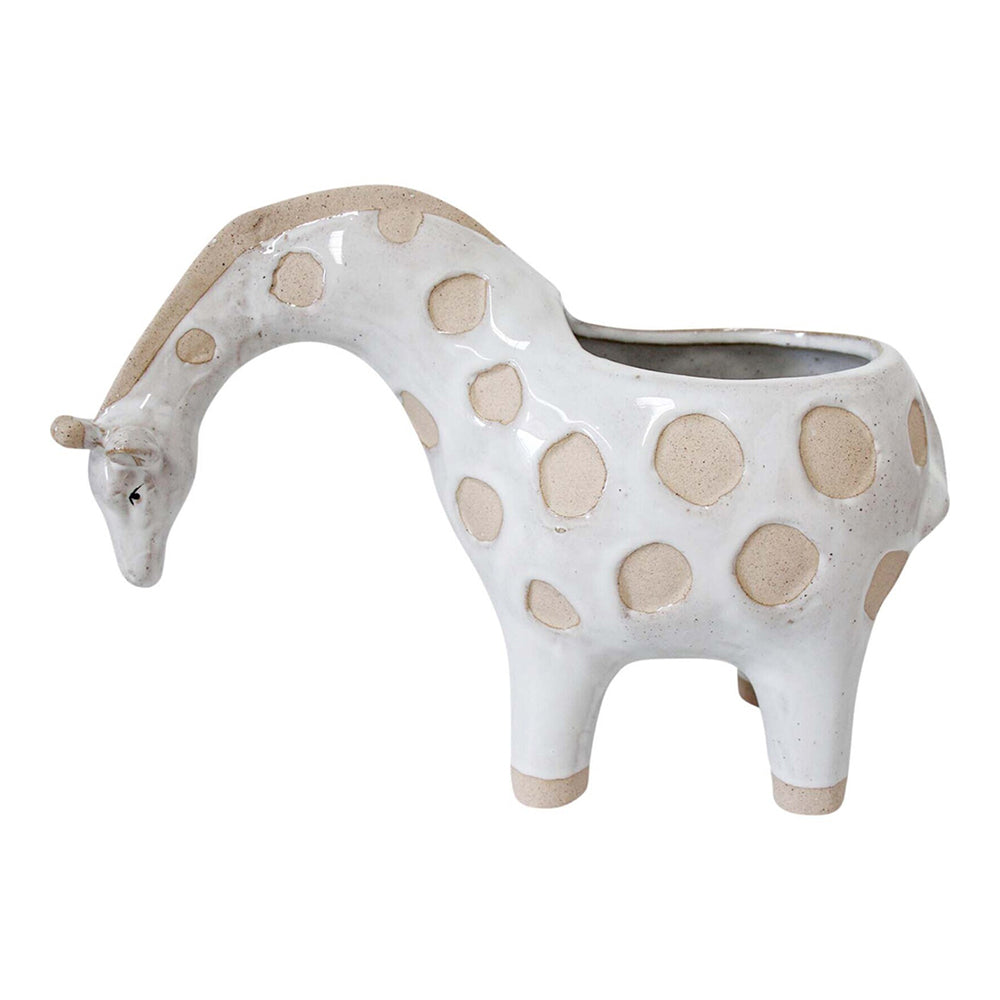 LVD Lawrence Giraffe Ceramic 26.5cm Planter Home/Garden Decor Plant Pot White/Beige