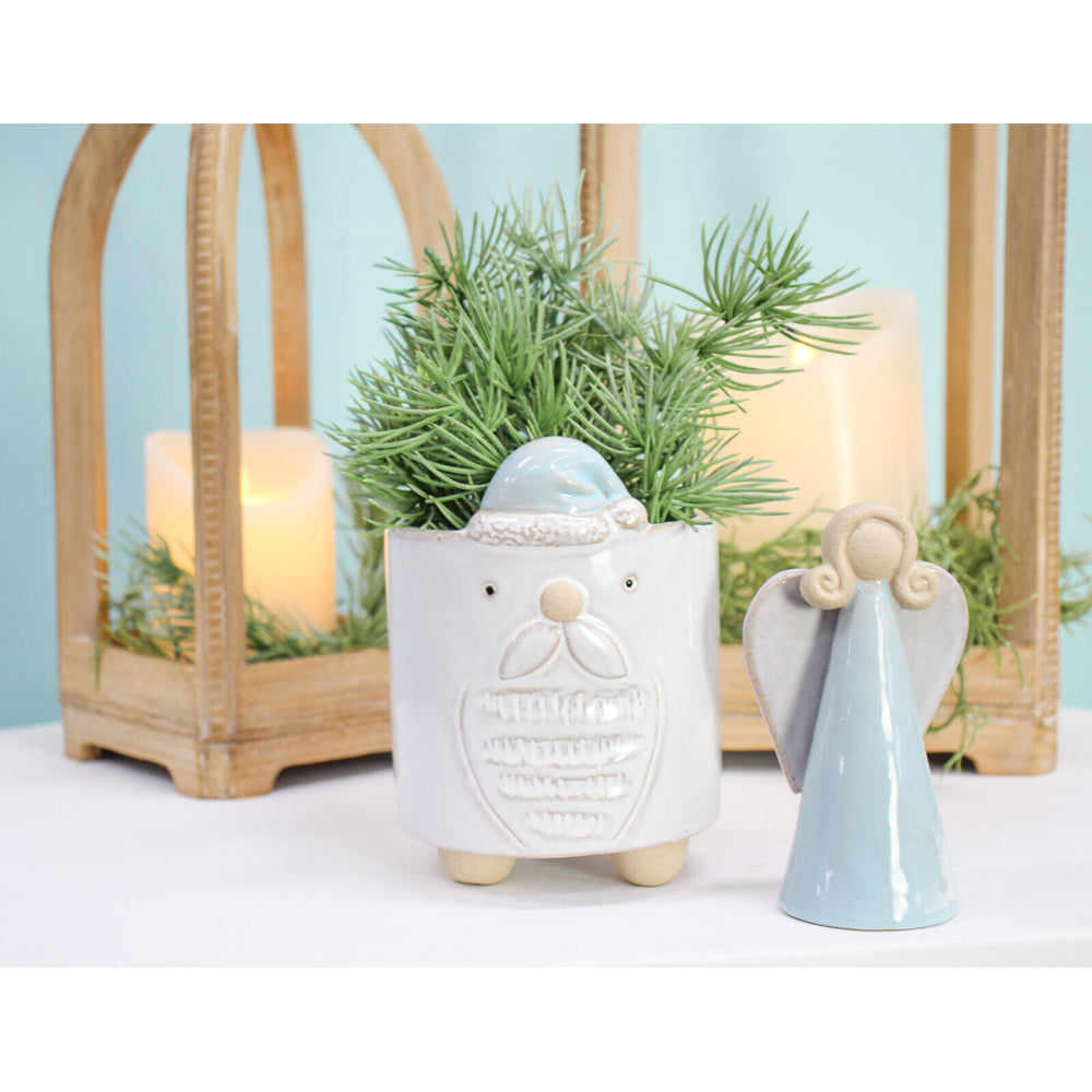 LVD Ceramic Santa Planter Pot Home/Garden/Patio Xmas Display Decor 10x14cm — image 2