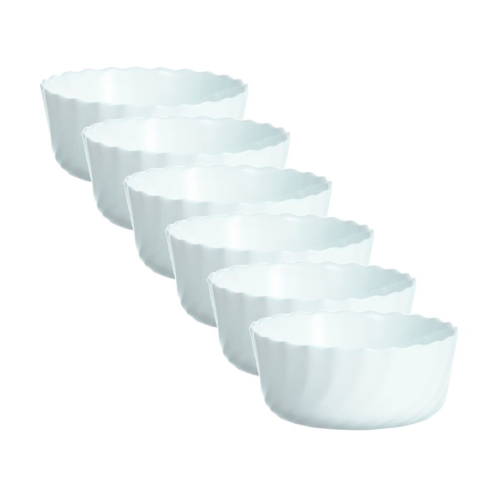 Luminarc Smart Trianon Baking Ramekins 12x5cm Bakeware Opal Glass White (6 Pieces)