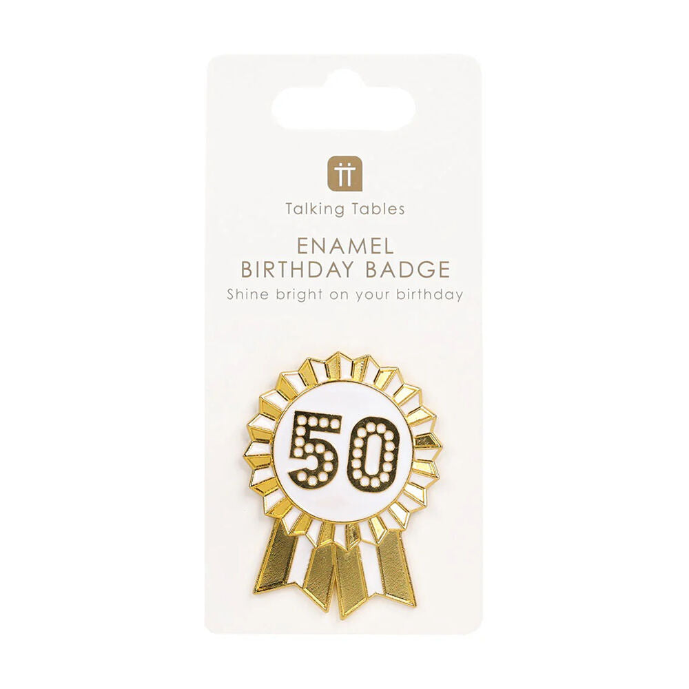 Talking Tables 6cm Luxe Gold Party Decoration Enamel Badge 50th Birthday — image 2