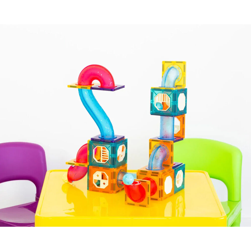 Gem Toys 88 Pcs Magnetic Building Tiles w/Marble Run Pipes w/Storage Bag 3y+ (2 Pack) — image 5