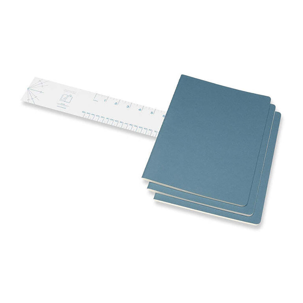 Moleskine Cahier Soft Cover Writing Notebook/Journal Plain Set Brisk Blue XL (3 Pieces) — image 2