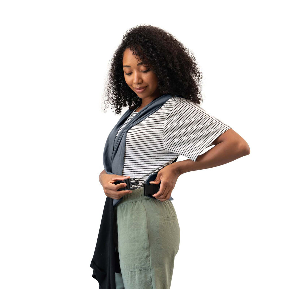 Moby Easy Wrap Baby/Infant Cotton Knit Body Adjustable Carrier Charcoal Black — image 2