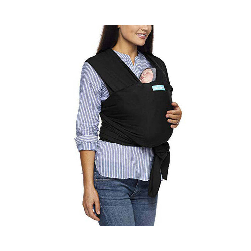 Moby Evolution Wrap Baby/Newborn Viscose Adjustable Body Carrier — Black