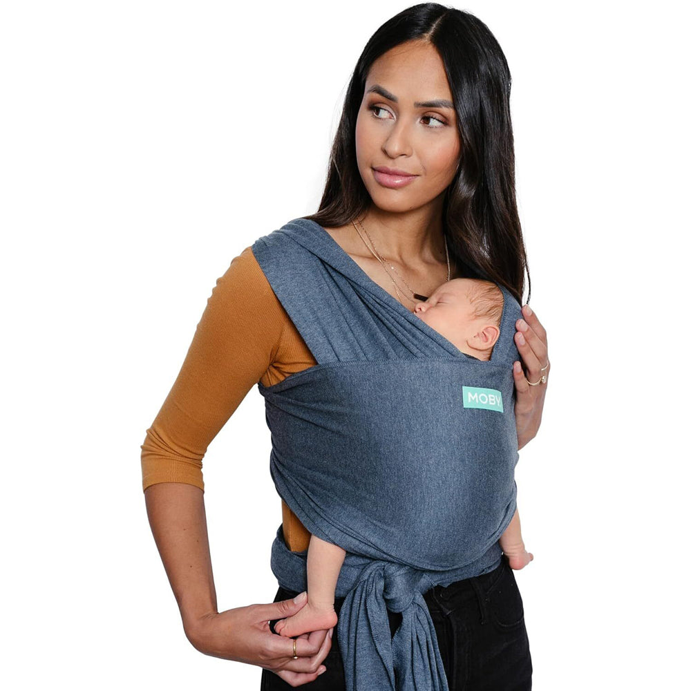 Moby Evolution Wrap Baby/Newborn Viscose Adjustable Body Carrier Denim — image 3