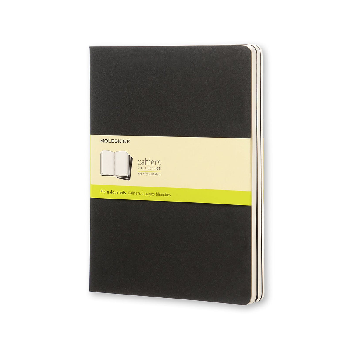 Moleskine 80 Pages Plain Pocket Cahier XL Office/Student Journal Pad Black (3 Pieces)
