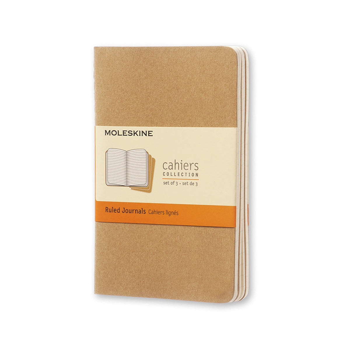 Moleskine 80 Pages Ruled Pocket Cahier Notebook Office/Student Journal Kraft (3 Pieces)