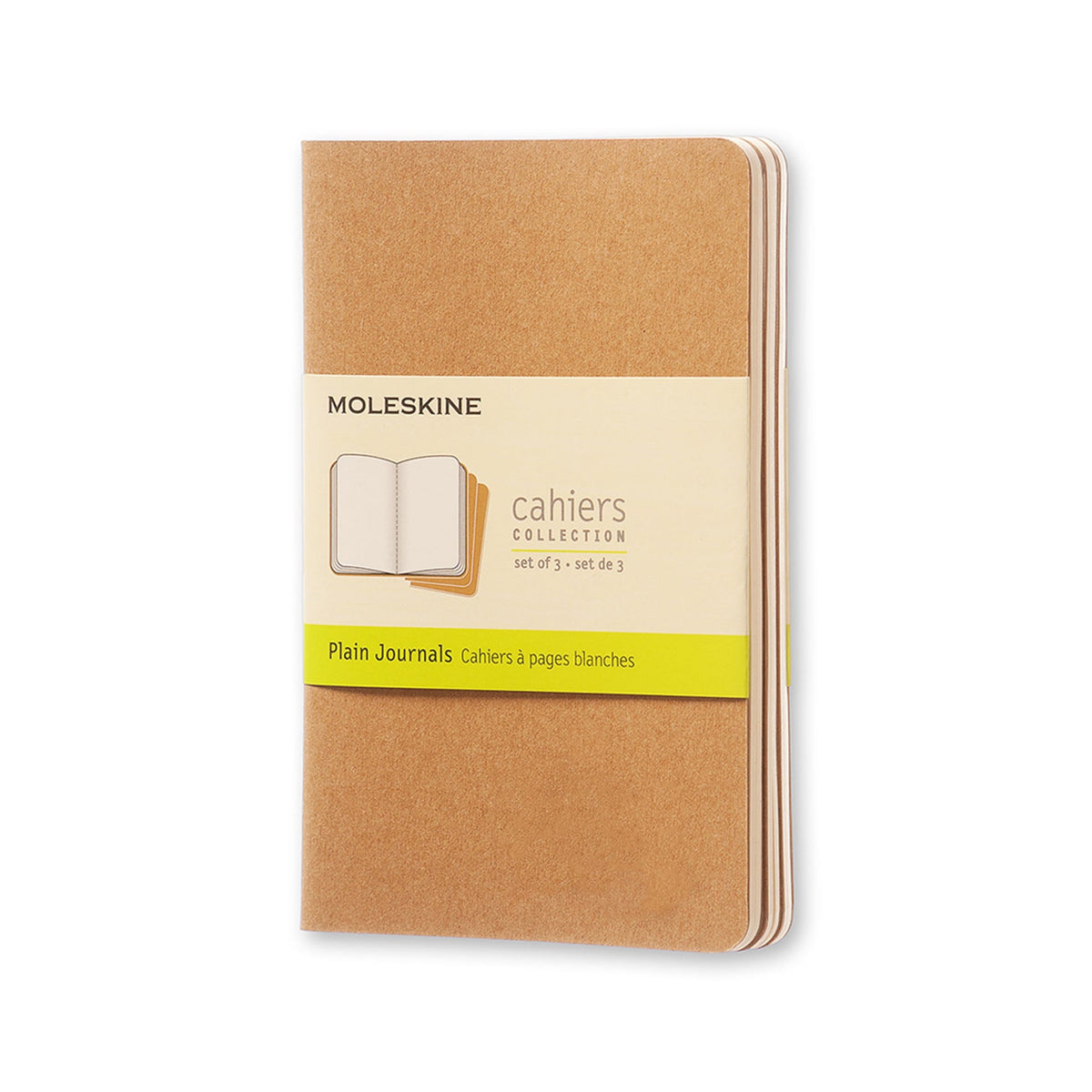 Moleskine 80 Pages Plain Pocket Cahier Notebook Office/Student Journal Kraft (3 Pieces)