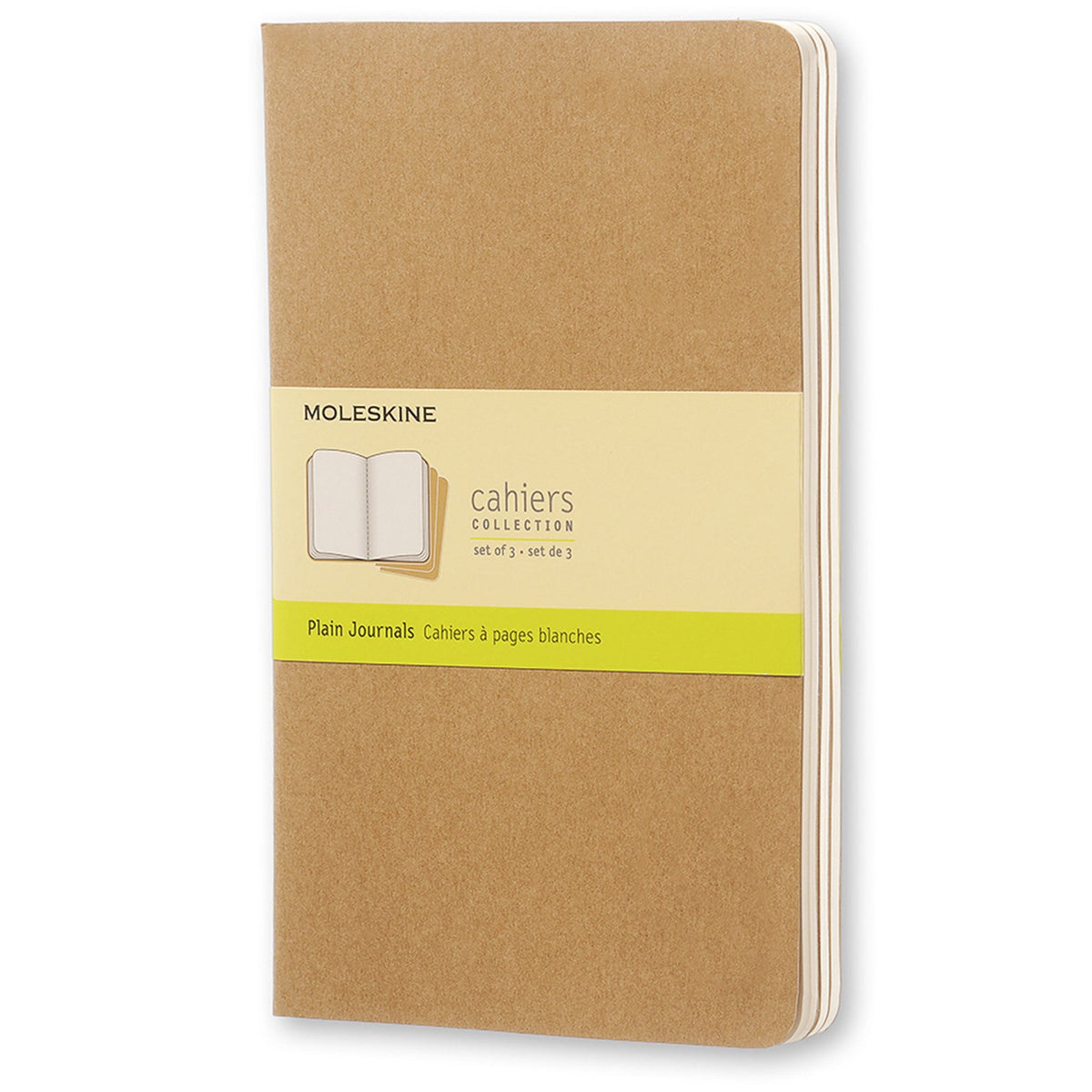 Moleskine 80 Pages Plain Cahier Notebook L Office/Student Journal Pad Kraft (3 Pieces)