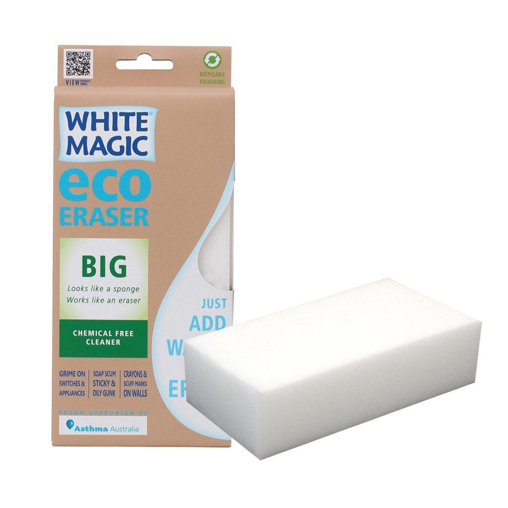 White Magic Eco Standard 18x9cm Eraser Sponge Multi-Purpose Dirt/Bath Cleaner — image 2
