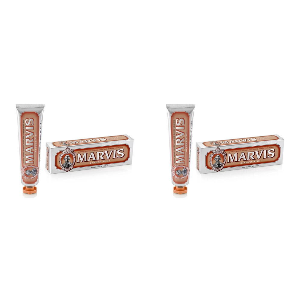 Marvis Daily Dental Hygiene Portable Fluoride Toothpaste 85ml Ginger Mint (2 Pack)