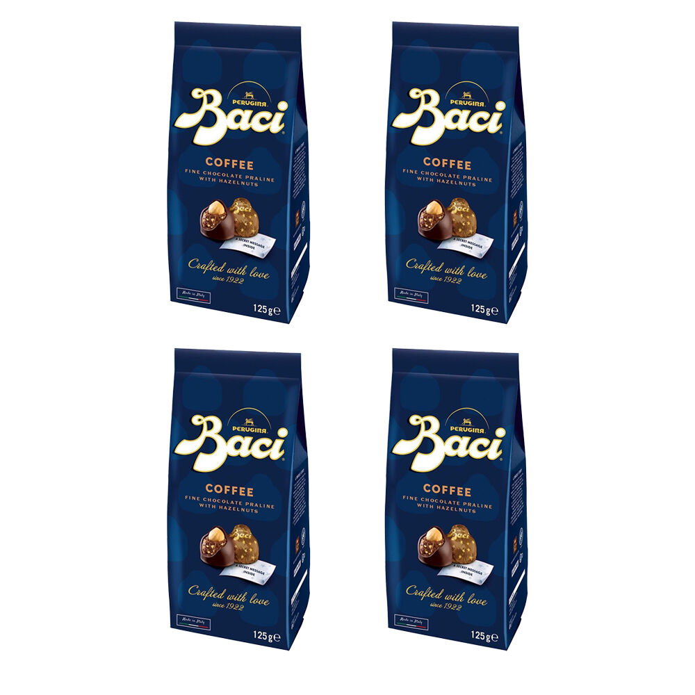 Baci Caffe Bag Chocolate Prailines w/Hazelnuts & Coffee 125g (4 Pack)