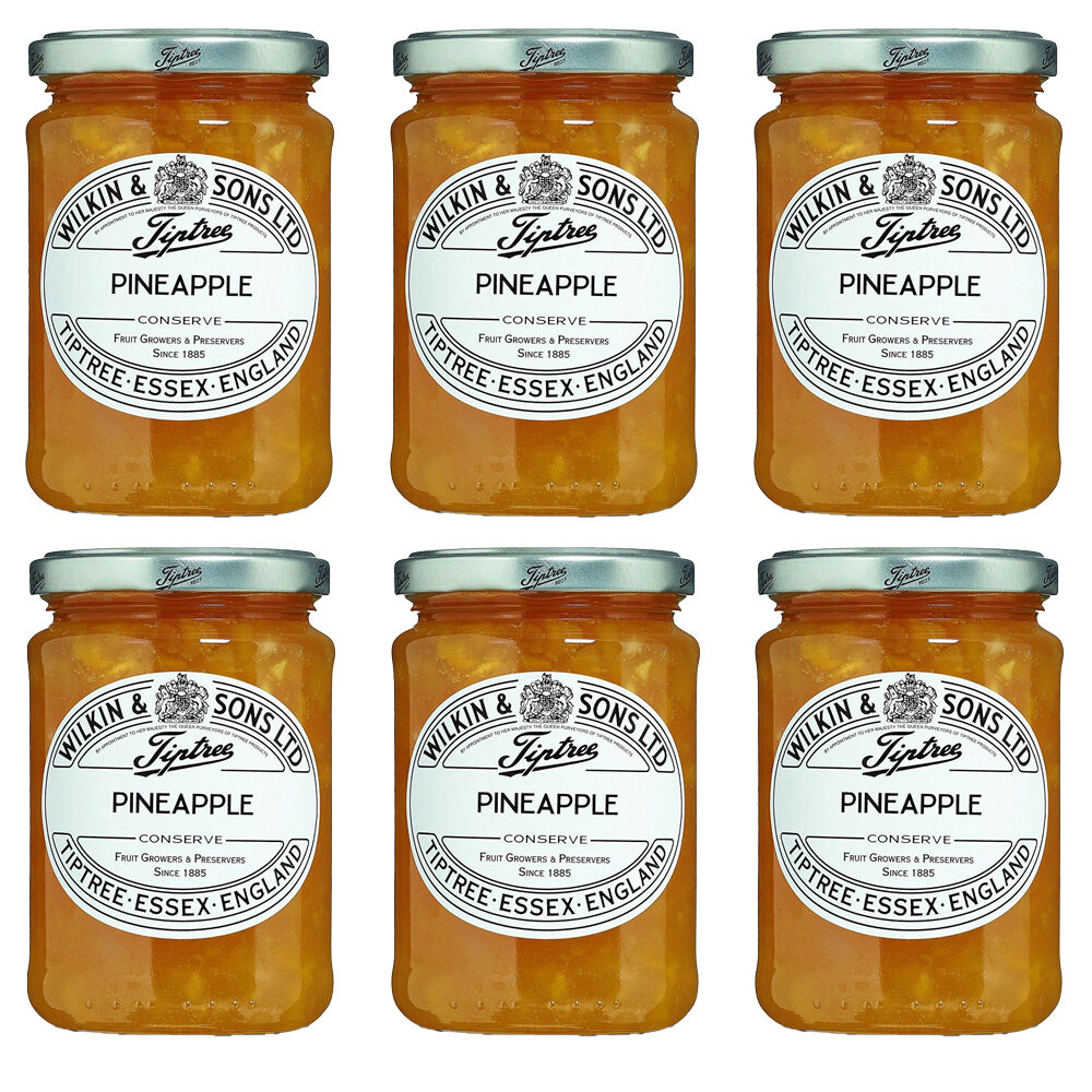 Tiptree Pineapple Conserve/Jam Jar Spread/Topping Gluten Free 340g (6 Pack)