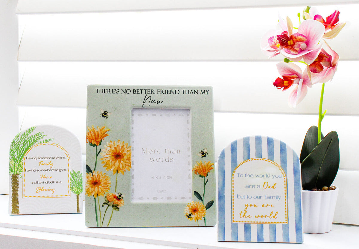 LVD Ceramic/Glass 4x6" Photo Frame Picture Holder Tabletop Display Home Decor Nan — image 2