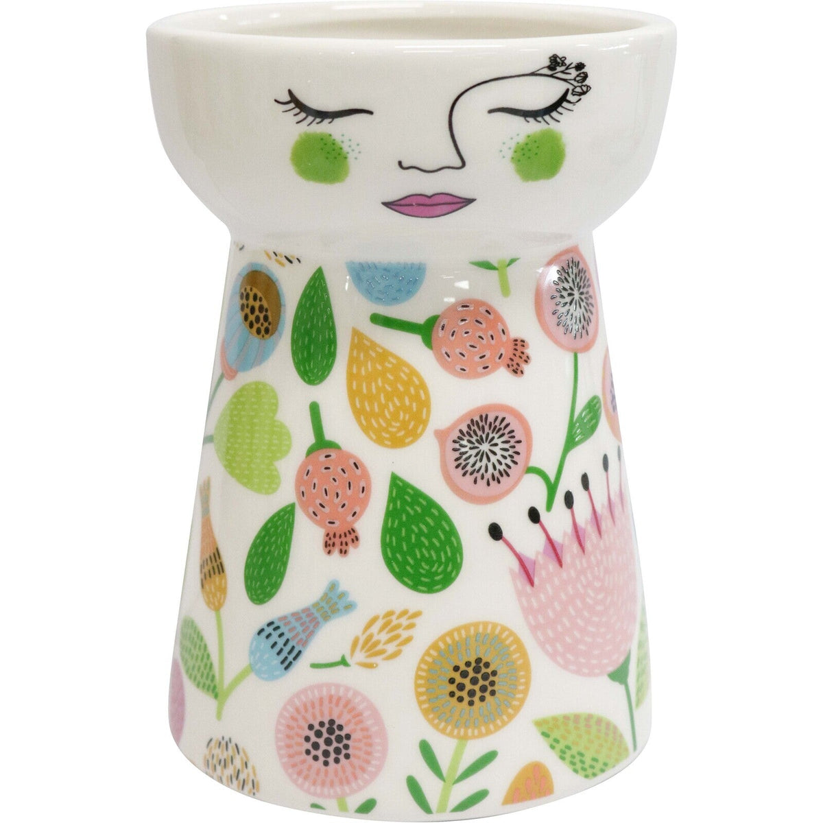 LVD Ceramic Doll Vase Home/Office Tabletop Decorative Display Summertime — 16cm