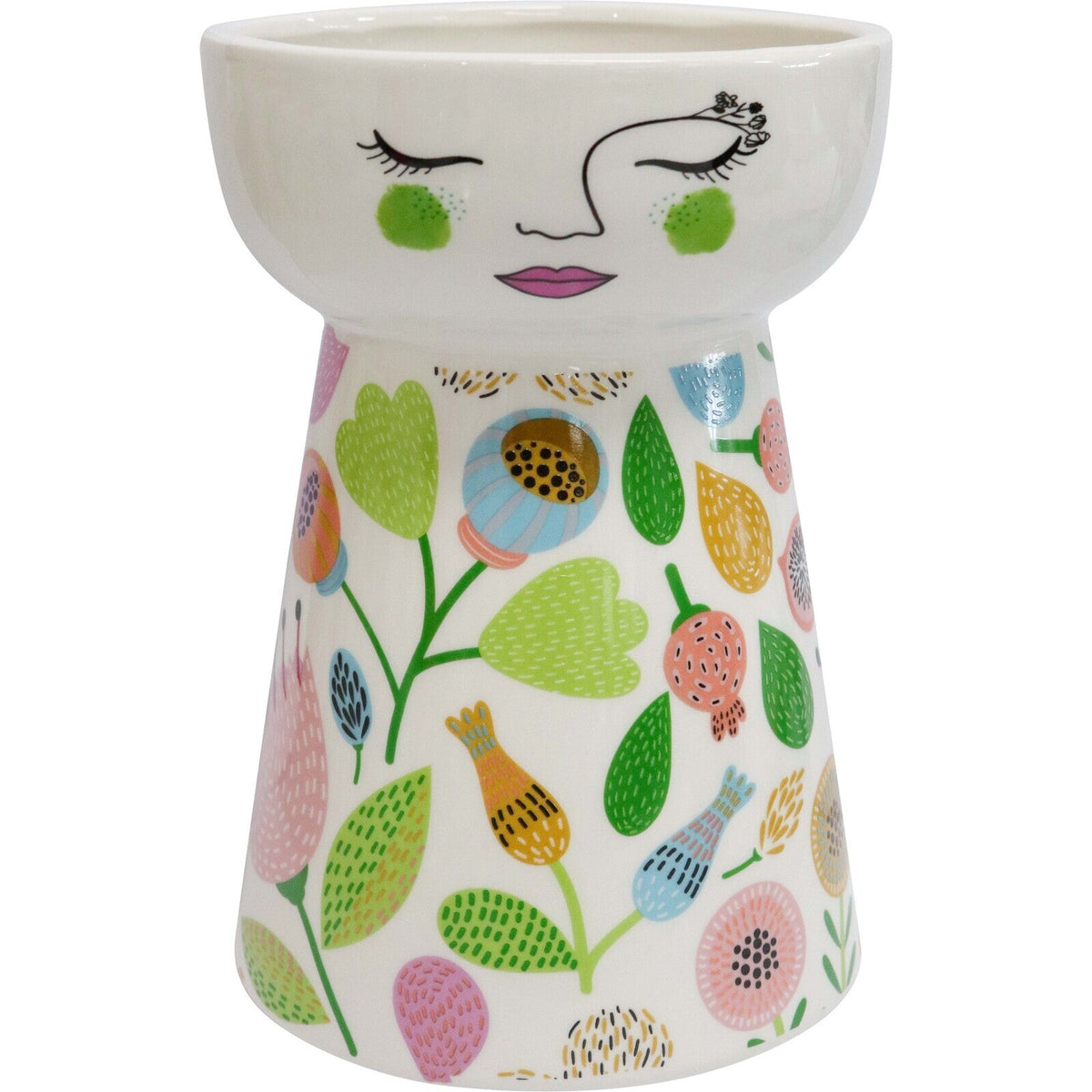 LVD Ceramic Doll Vase Home/Office Tabletop Decorative Display Summertime — 21cm Xl
