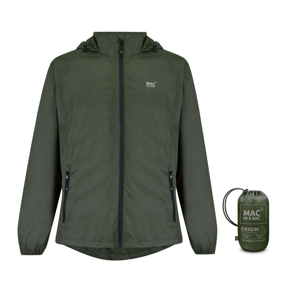 Mac in a Sac Packable Unisex Adults Waterproof Outerwear Jacket Khaki XL