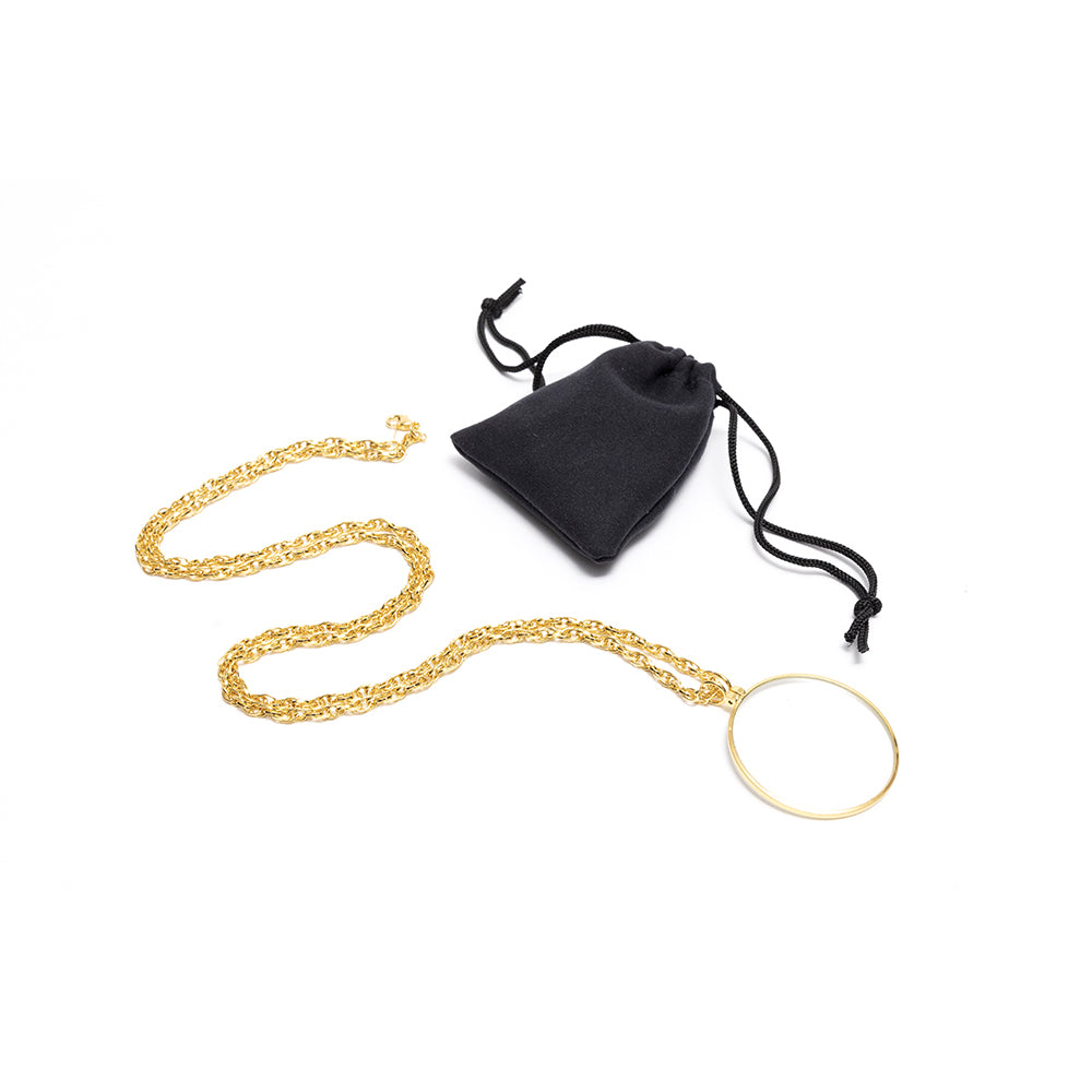 TV Shop Magni Charm Portable Elegant Hanging Magnifying Reading Glass Gold