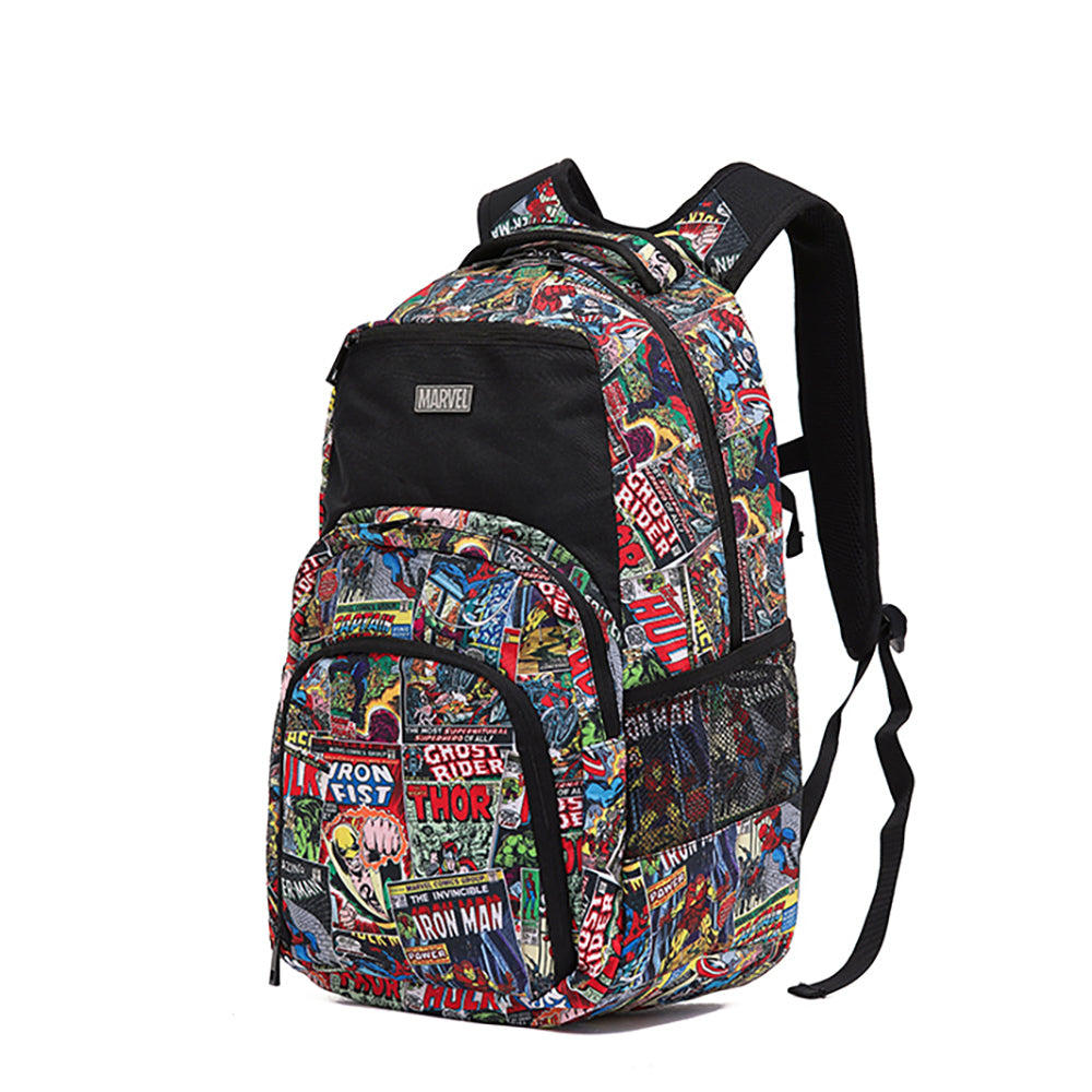 Marvel Comic Cover Pattern Laptop Padded Men Shoulder Backpack Bag 45x30x20cm