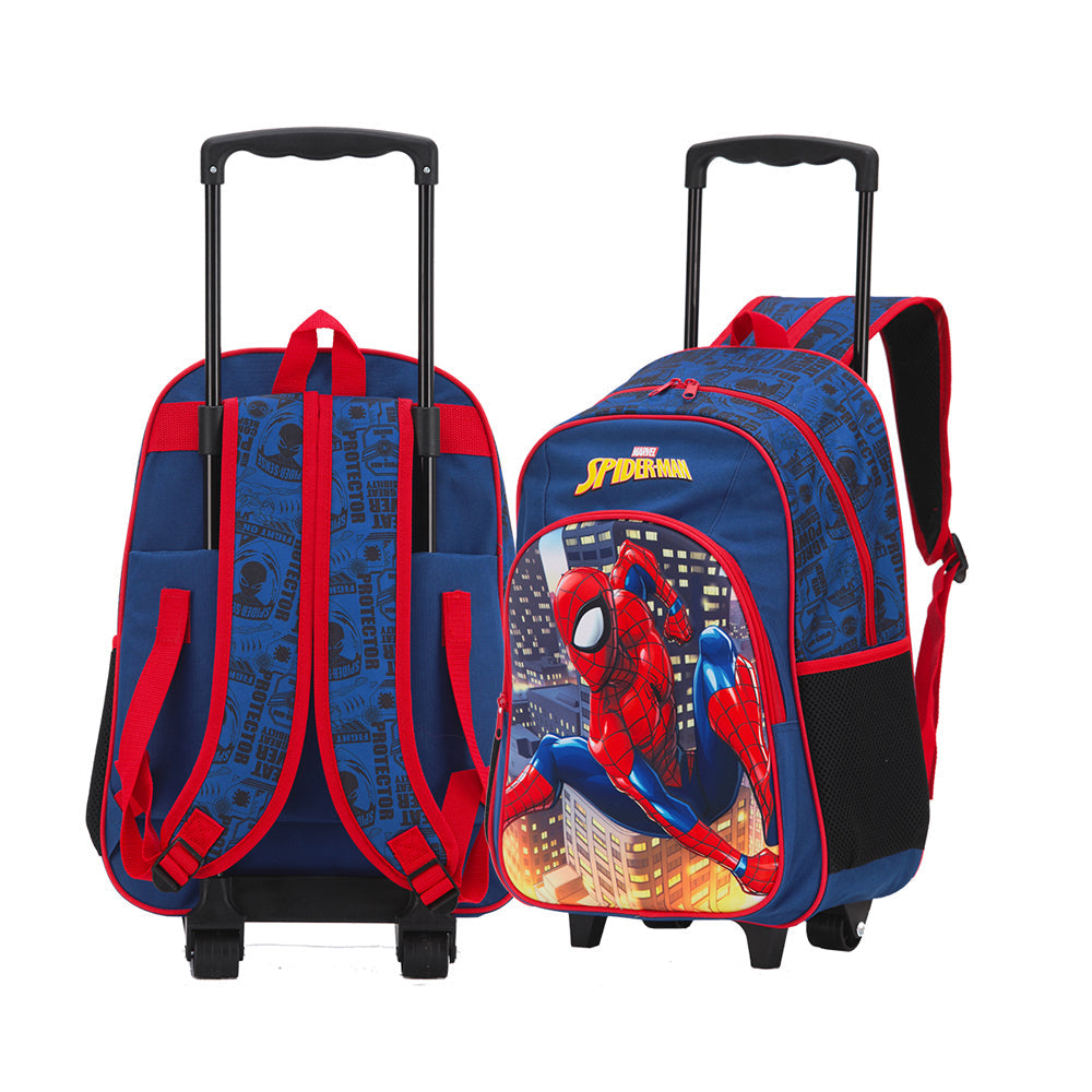 Marvel Spiderman 17'' Trolley Backpack Kids/Children 2-Wheeled Travel Bag Blue — image 2