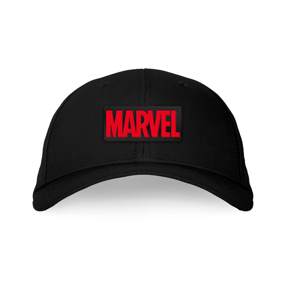 Marvel Logo Black Steel Adjustable Embroidered Cotton Unisex Cap/Hat