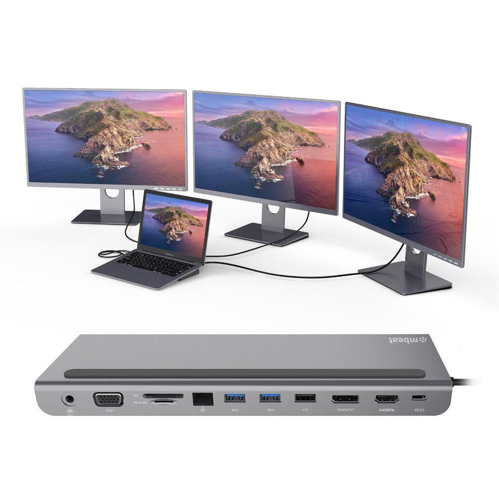 Mbeat 11 In 1 Multiport USB-C Dock Hdmi/vga/usb-c/usb/sd Card Port Laptop Dock — image 2