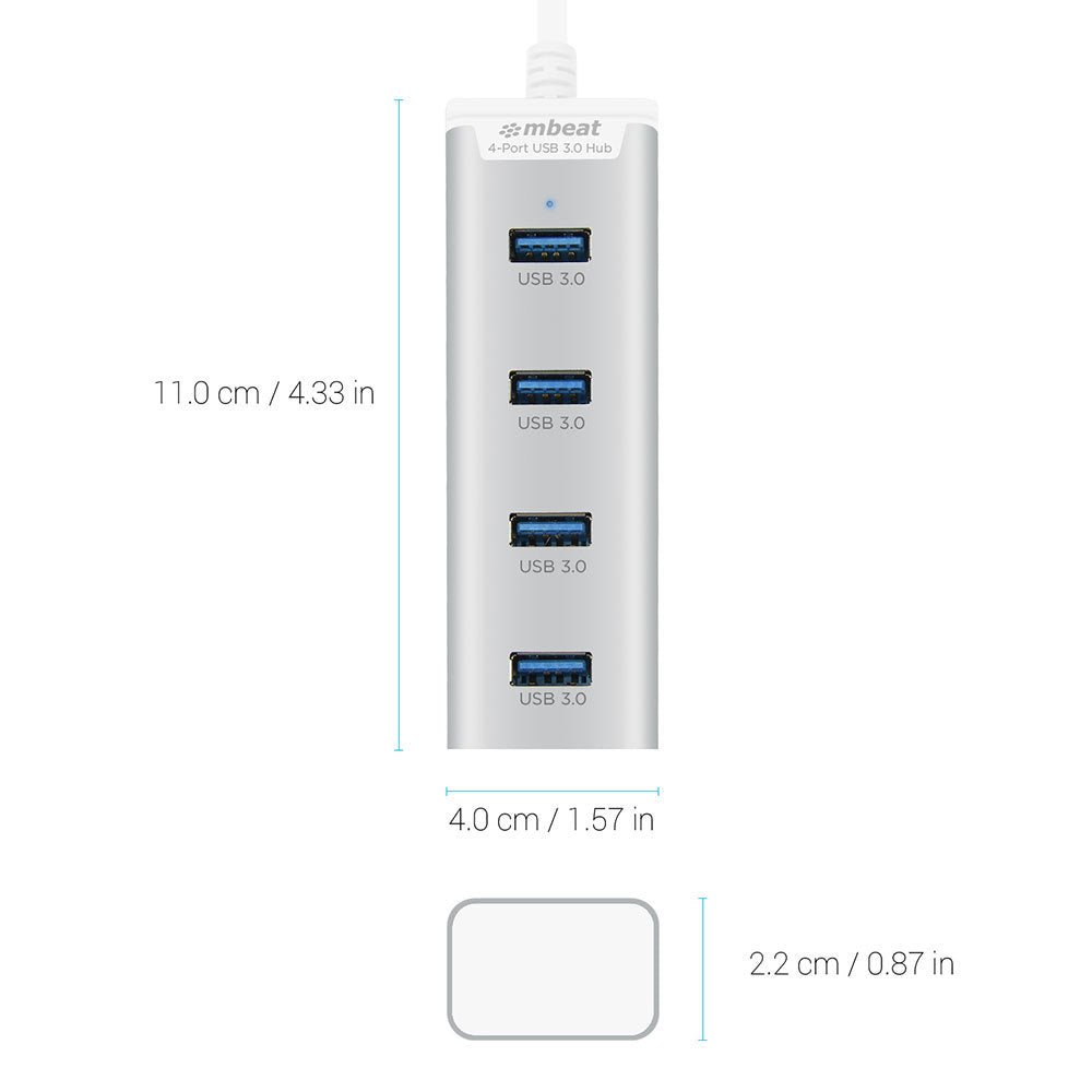 Mbeat Stick 4 Port USB 3.0 Compact Aluminium Hub for PC/Macbook/Laptop Data Sync — image 2