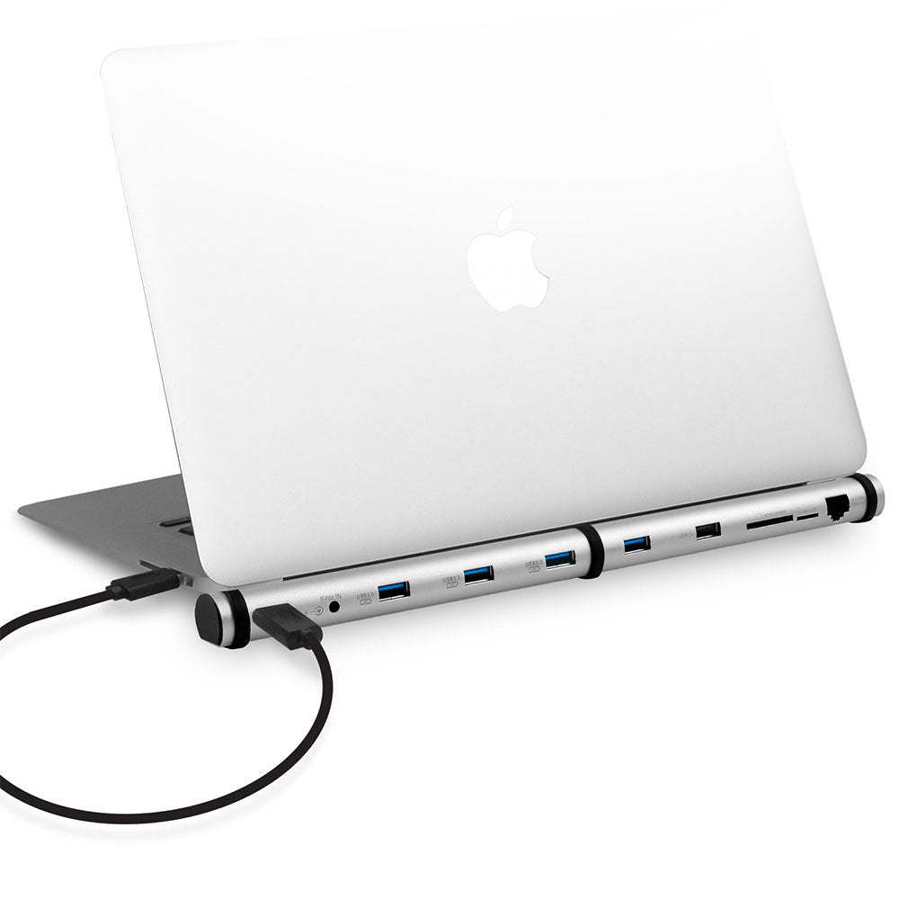 Mbeat M-Sleek USB Port Docking Station/Hub for Macbook/Laptop SD/MicroSD/LAN Silver
