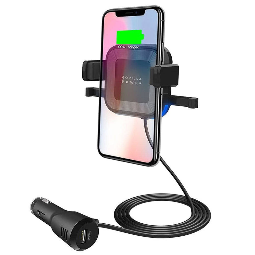 Mbeat Gorilla Power 10W Wireless Car Charger USB Air Vent for iPhone/Samsung BLK — image 2