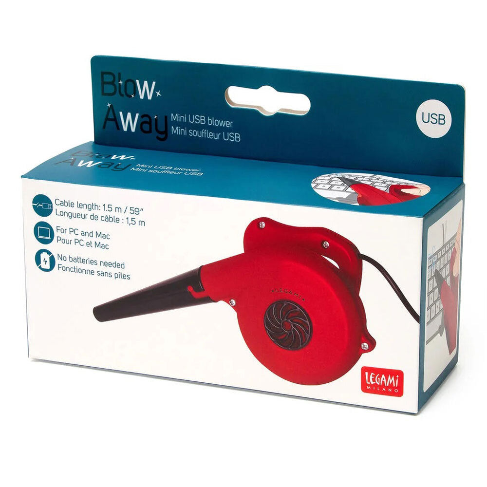 Legami Blow Away Mini USB PC/Laptop Office Desktop Dust Blower/Duster Red 16cm — image 2