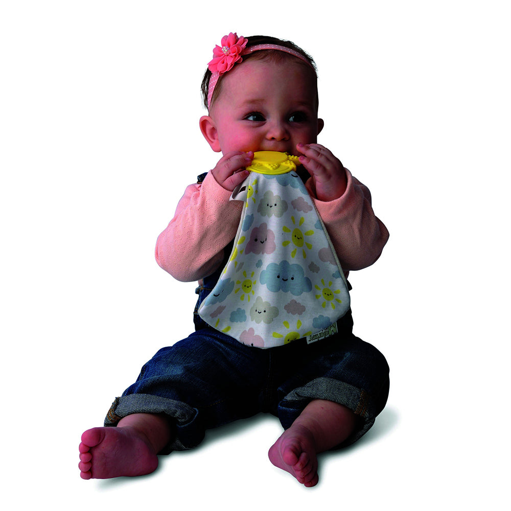 Malarkey Kids Munch-it Soft Fabric Baby 3m+ Chewing Blanket Silicone Sunshine — image 3