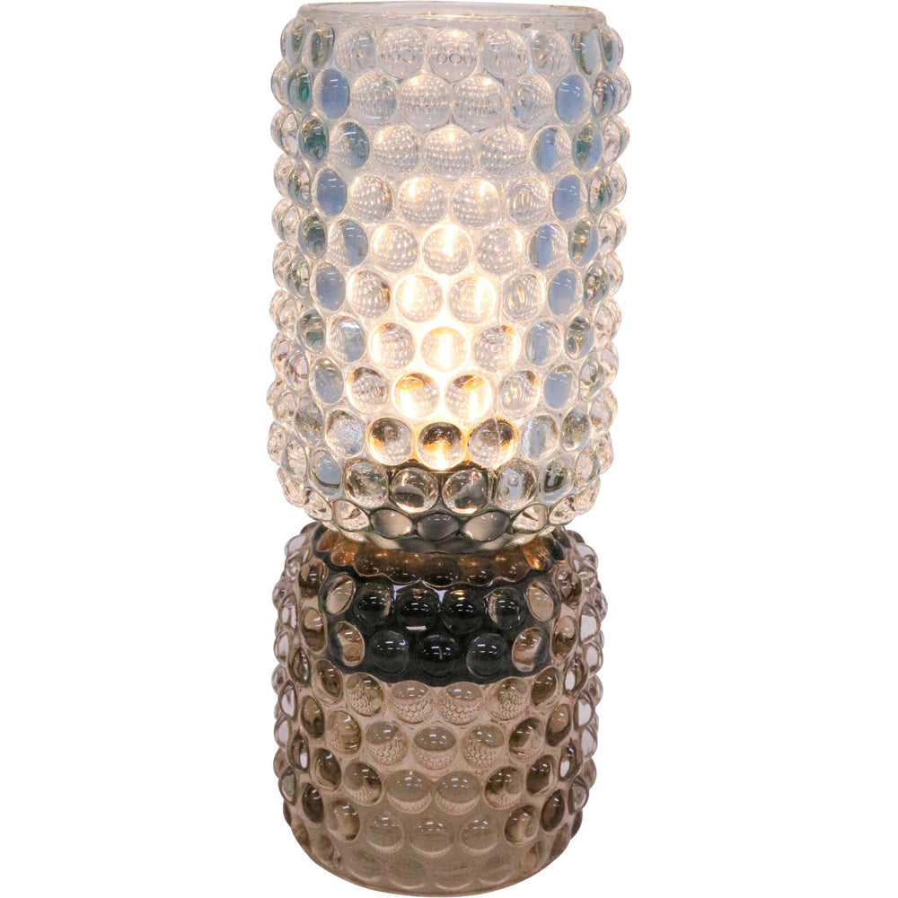 LVD Led Glass Home/Room Bedside Lamp Light Tabletop Decor 21cm Amber/Blue