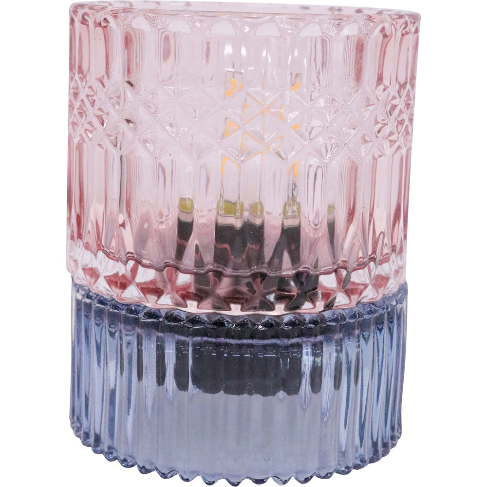 LVD Led Glass Home/Room Bedside Lamp Night Light Tabletop Decor 14cm Blu/pnk — image 2