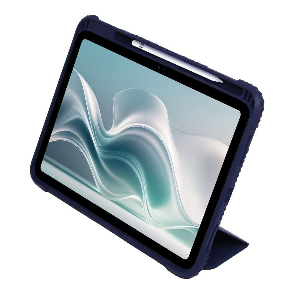 Techxtras Shock Resistant Built-In Tri-Folding Tablet Case for iPad 10.9" Navy