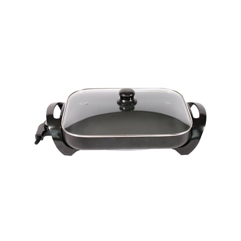 Maxim Banquet Aluminium Electric Fry Pan w/ Glass Lid 1800W 49.5x30cm Black — image 2