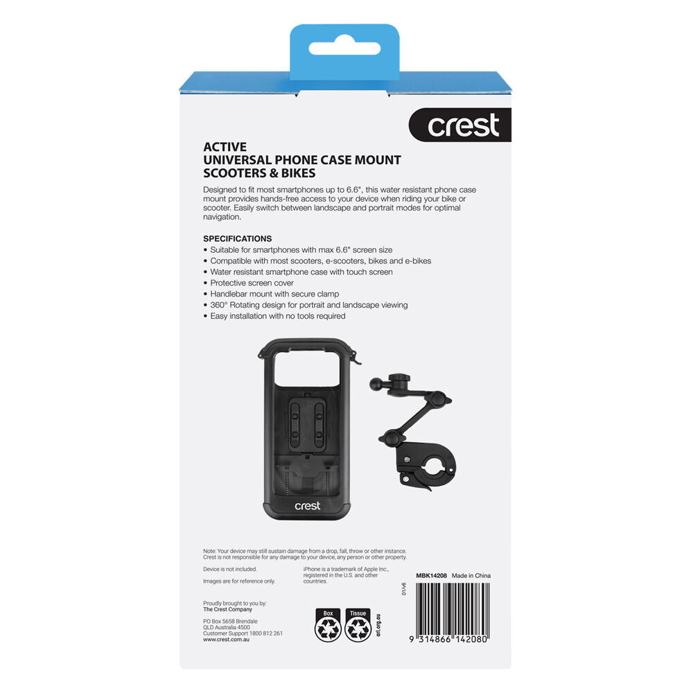 Crest Universal Water Resistant Phone Case Mount for Scooters and Bikes — image 2