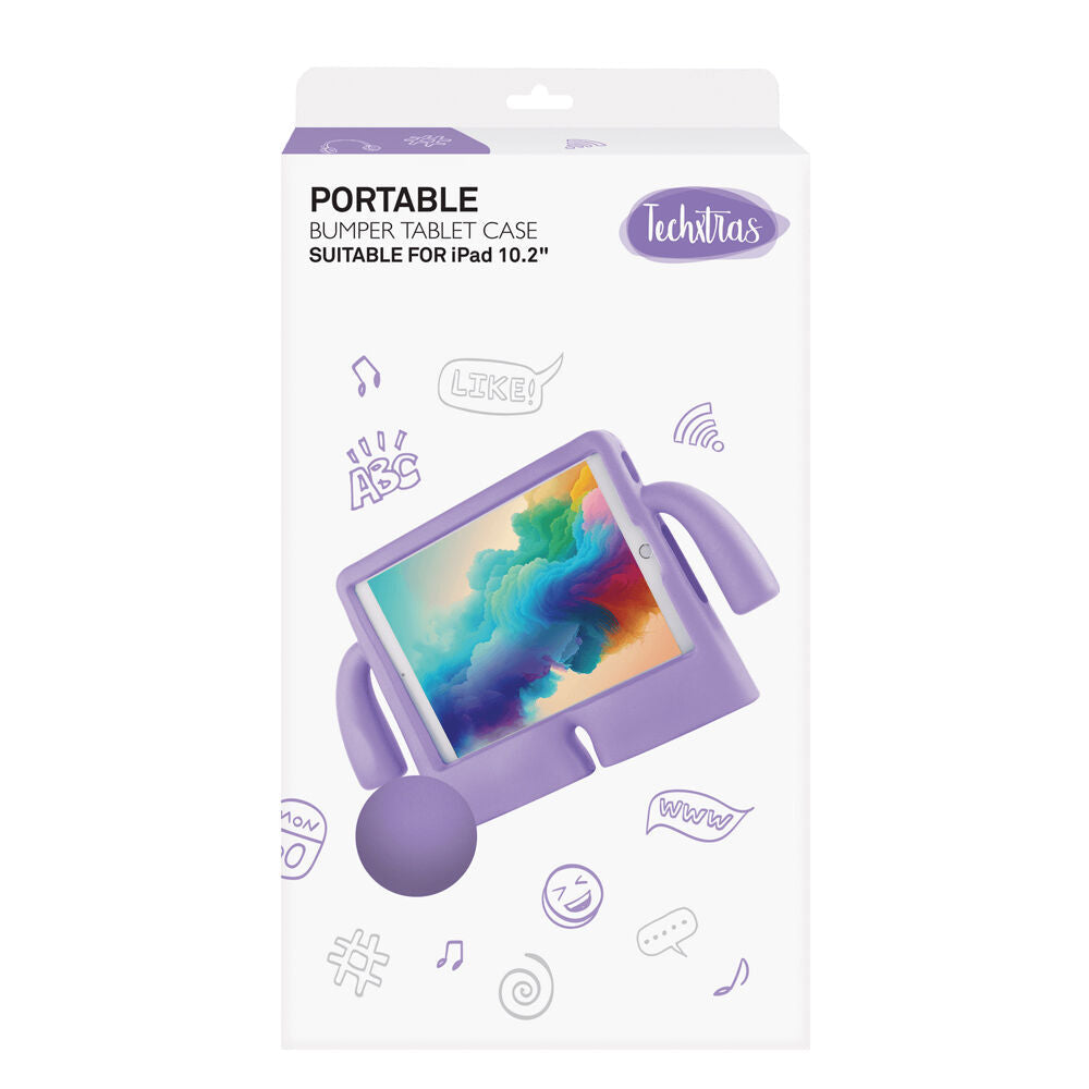Techxtras Portable Bumper Tablet Case with Handles for iPad 10.2" Lavender