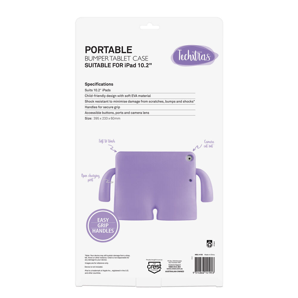 Techxtras Portable Bumper Tablet Case with Handles for iPad 10.2" Lavender — image 4