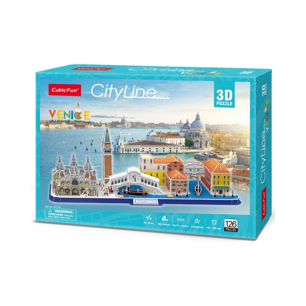 Cubic Fun City Line Venice Kids/Childrens 3D Puzzle 53x18.1x20.5cm 8y+