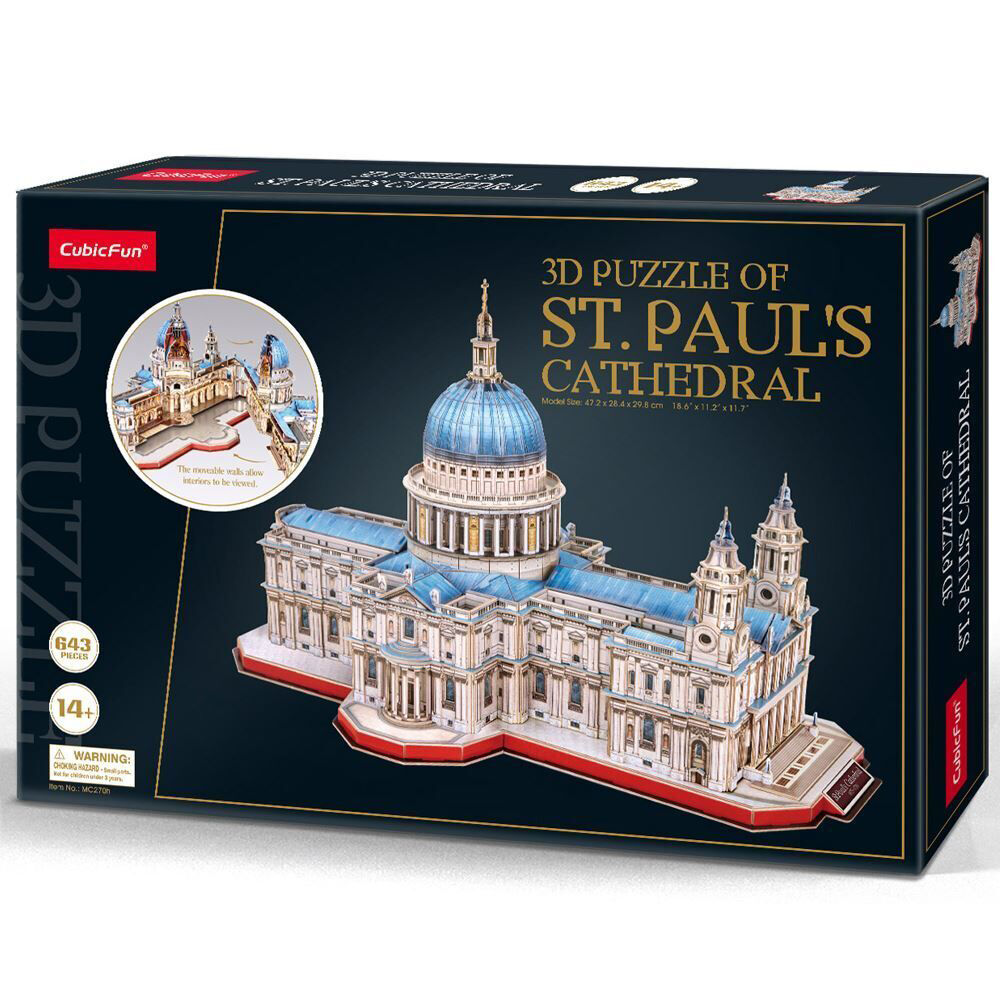Cubic Fun St.Paul's Cathedral Kids/Childrens 3D Puzzle 47.2x28.4x29.8cm 8y+