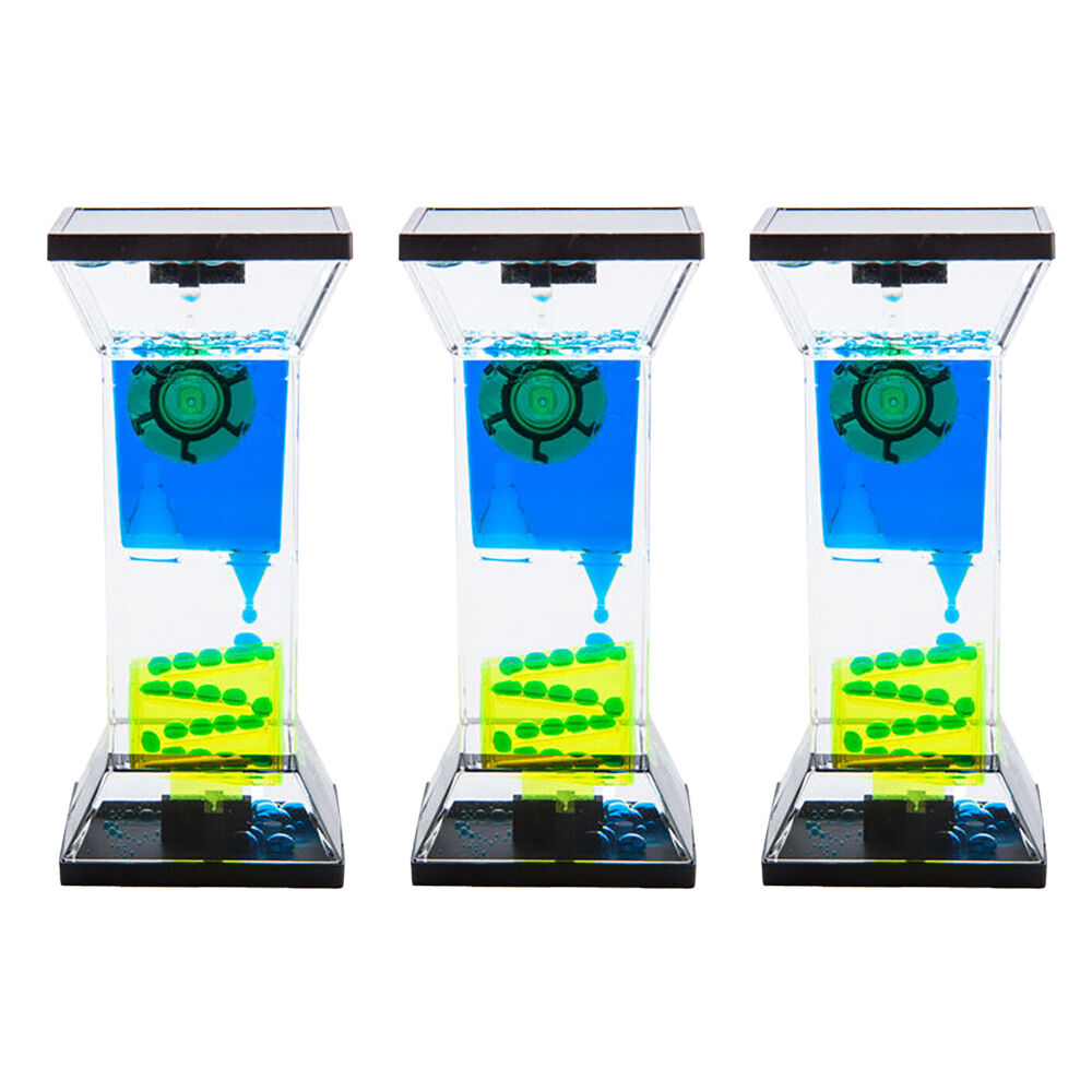 Mdi Neon Step & Wheel Liquid Timer Tabletop Office Desk Accessory Decor (3 Pack)