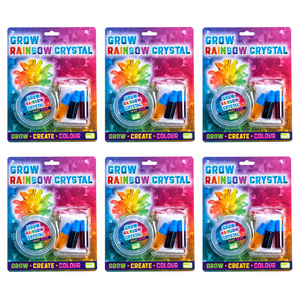 Mdi Grow Crystal Rainbow Educational Science Experiment Kids Toy Kit 8y+ (6 Pack)