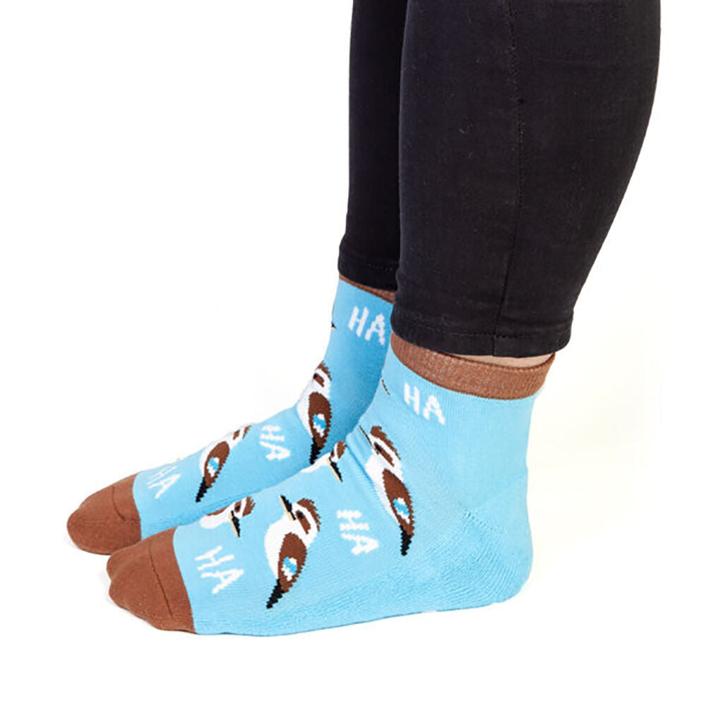 Feet Speak Kookaburra Women's Casual Crew Socks Cute-Printed Blue One-Size (2 Pack) — image 6